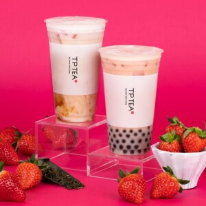 【期間限定】TP TEA で「タピオカ苺ラテ」「苺ソフトクリーム」発売!Uber Eats で先行販売OK