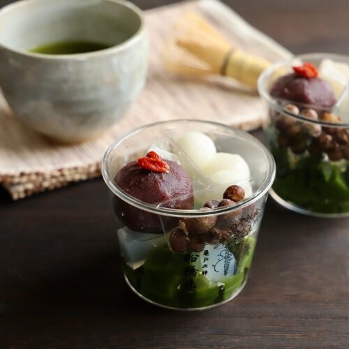 船橋屋 抹茶白玉あんみつ