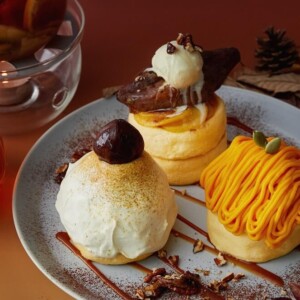 【期間限定】FLIPPER’S で秋の味覚を一度に味わえる3種のモンブランプレート「奇跡のパンケーキ イモ・栗・かぼちゃ」発売!