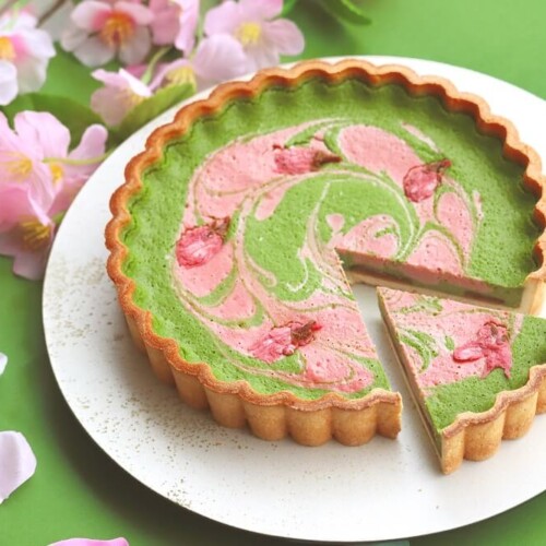 さくらマーブル抹茶チーズケーキ